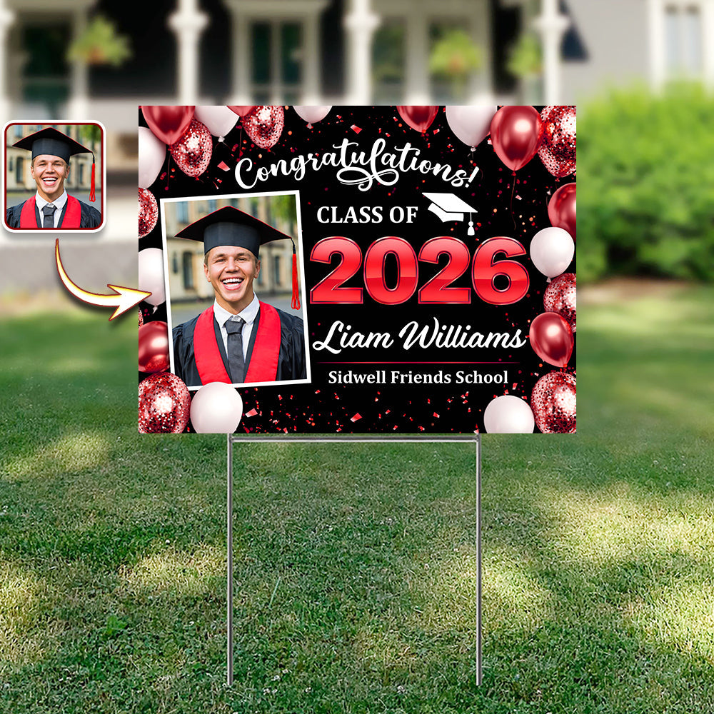 Custom Photo Class of 2026 Yard Sign Graduation Party Decor CH07 895550