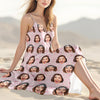 Custom Bestie Photo Coquette Pink Bows Hawaii Maxi Dress LM32 893397