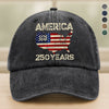 250 Years America Anniversary 250th Independence Day Washed Denim Baseball Cap HA75 897362