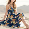 Custom Dog Photo With Lily Flowers Women's V-neck Cami Maxi Dress For Dog Lover TH10 892637