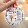 Personalized Name Letter God Says I Am Flower Toile De Jouy Style Glass Ornament LM32 895363