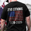 USA 250 Strong Flag American States Patriotic Back Side Dark Shirt LM32 895335