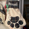 Custom Name Plaid Christmas Paw Stocking HO82 900526