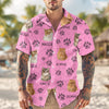 Custom Cat Photo With Paw Pattern Hawaii Shirt For Cat Lover TH10 894125