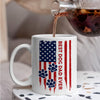 Custom Name Best Dog Dad, Dog Mom Ever American Flag Back White Mug TH10 169927