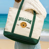 Custom Pet Face and Pet Name Embroidered Monogram Beach Bag HO82 894242