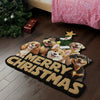 Custom 3D Cute Dog Merry Christmas Personalized Custom Shape Faux Cashmere Rug HA75 898474