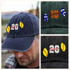 Personalised Cracked Ball Sports Classic Peak Washed Baseball Denim Cap LM32 893979