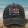 Papa The Man The Myth - Personalized Washed Denim Baseball Cap CH07 896016