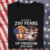 Custom Dog Photo Celebrate 250 Years of America Dark Shirt CH07 899772
