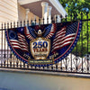 Custom Family Name 250th Birthday Party Patriotic Shield Eagle Non-Pleated Fan Flag CH07 911692