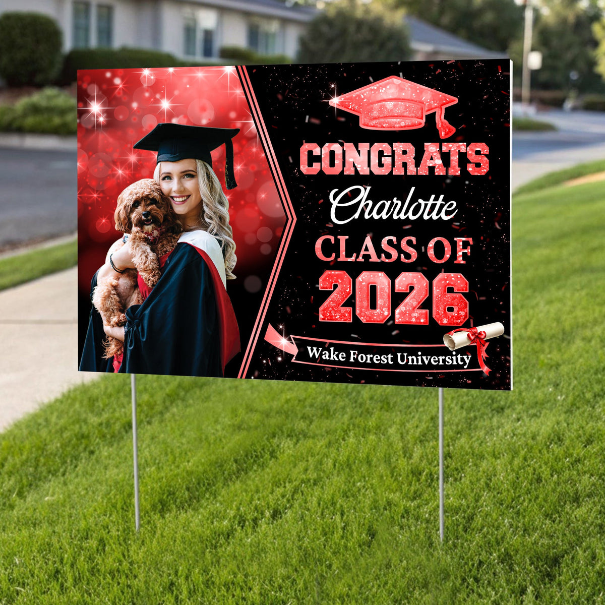 Custom Photo Class of 2026 Yard Sign Graduation Party Decor CH07 899930