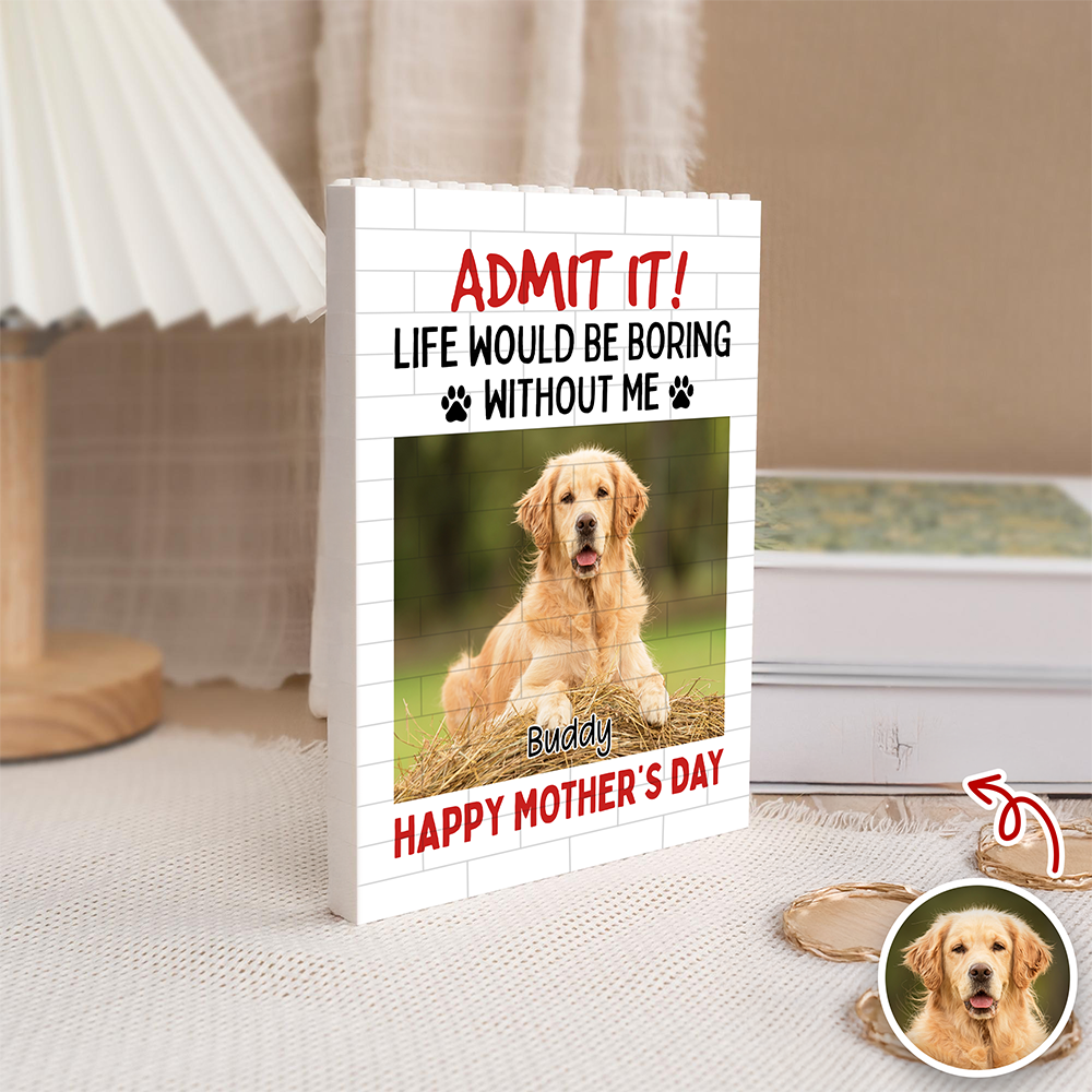 Admit It! Life Would Be Boring Without Me Custom Dog Photo Building Block CH07 910782