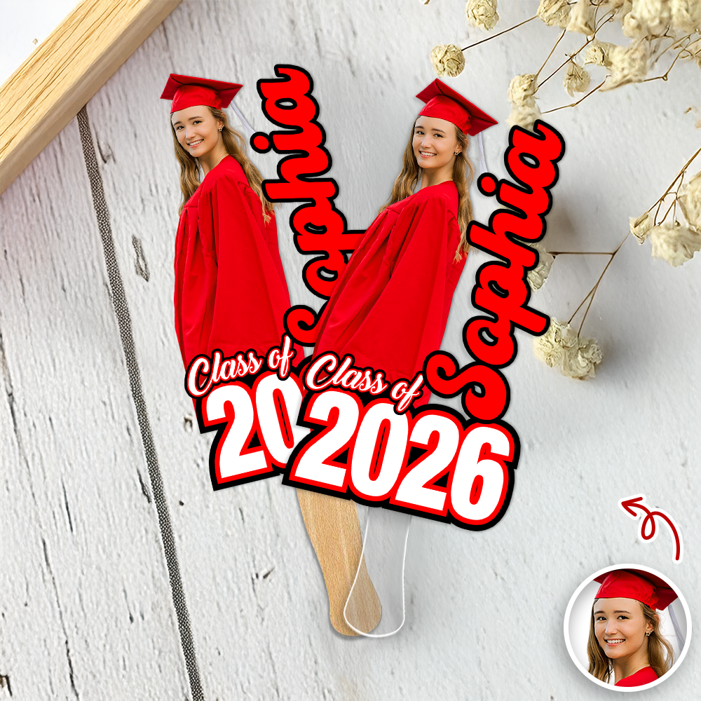 Personalised Class Of Face Fan Party Favor for Graduate LM32 899435