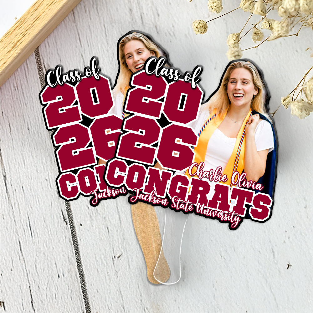 Personalized Congrats Class Of 2026 Face Fan Graduation Party Decoration LM32 899453