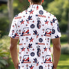Custom Name Personalized Golf Ball Pattern America Flag Patriotic Polo Shirt HA75 898710