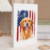 Custom Dog Photo America Flag Building Brick Block TH10 170007