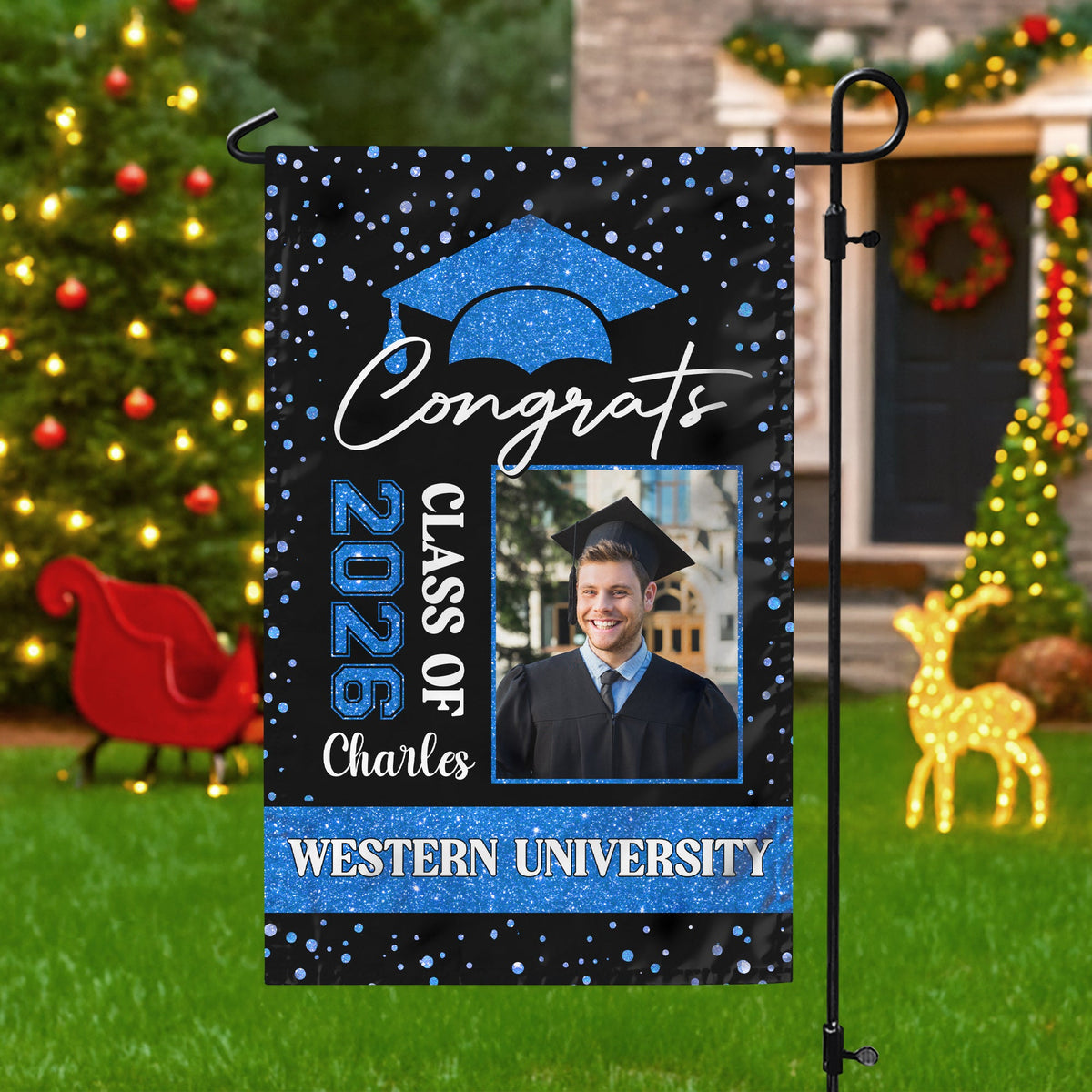 Custom Photo Class of 2026 Congratulations Graduation Garden Flag HO82 901708