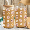 Custom Face Photo With Icon Family Glass Can With Lid TH10 894265