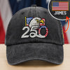 Personalized 250th Anniversary Washed Cap with Embroidered American Flag HO82 901162