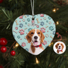 Custom Photo Lovely Dog Cat 3D Effect Heart Shaped Ceramic Ornament HA75 898194