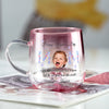 Custom Photo Floral Mom Pink Gradient Glass Mug - Gift For Grandma, Mom, Mother's Day HO82 901758