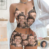 Custom Funny Face Appliques Notched Neckline Lingerie Set LM32 893907