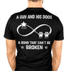 GeckoCustom A Guy And His Dog A Bond That Can't Be Broken Personalized Custom Dog Backside Shirt C455 Premium Tee (Favorite) / P Black / S