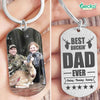 GeckoCustom Best Buckin' Dad Ever Custom Name Hunter Metal Keychain HN590 No Gift box / 1.77" x 1.06"