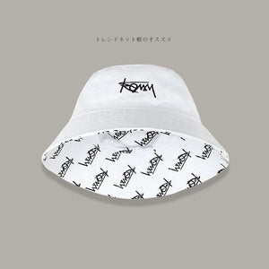 GeckoCustom Big Head Size Fisherman Hat Male Reversible Hawaii Korean Spring Hats for Men Casual Panama Hat Bob Hip hop Bucket Men Caps White 2 / S(52-54CM)