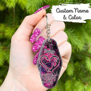 GeckoCustom Country Girl Vintage Keychain, Gift For Country Girl HN590 1 Piece / 3"H x 1.5"W