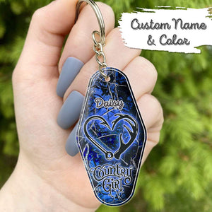 GeckoCustom Country Girl Vintage Keychain, Gift For Country Girl HN590 2 Pieces / 3"H x 1.5"W