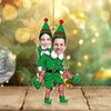 GeckoCustom Custom Couple Photo Funny Elf Couple Acrylic Ornament HO82 893322