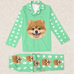GeckoCustom Custom Dog Cat Photo And Name Christmas Pajamas TH10 891515
