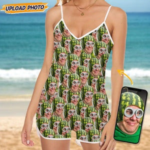 GeckoCustom Custom Face Photo Sleeveless Romper N304 889128