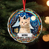 GeckoCustom Custom Photo and Name Christmas Dog Cat Circle Glass Ornament HA75 891747 8cm