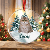 GeckoCustom Custom Photo Cat Glass Ornament Christmas Gift For Cat Lovers HA75 891624 8 cm