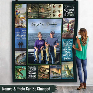 GeckoCustom Custom Photo Couple Fishing Blanket HN590