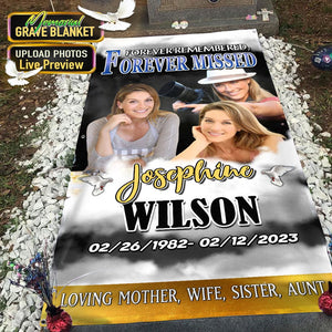 GeckoCustom Custom Photo Forever In My Heart Memorial Grave Blanket TA29 890325