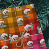 GeckoCustom Custom Photo Name Dog Cat With Christmas Pattern Wrapping Paper HO82 893332