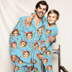 GeckoCustom Custom Photo With Colorful Background Birthday Gift Pajamas HO82 891346