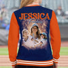 GeckoCustom Custom Portrait Photo With Retro Style Varsity Jacket HO82 893148