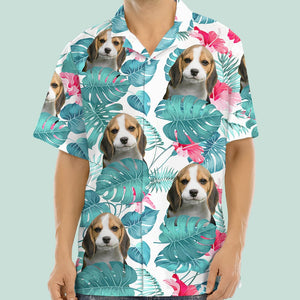 GeckoCustom Customized Dog's Photo On Men's Hawaiian Shirt DA199 888280 Upload Photo / With Pocket / S