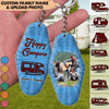 GeckoCustom Happy Camper Retro Vintage Camping Keychain Upload Image HN590 1 Piece / 3"H x 1.5"W