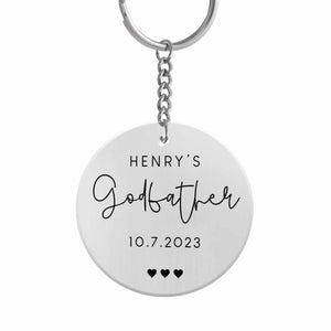 GeckoCustom Happy Father's Day Godfather Keychain Personalized Gift HO82 890674 Stainless Steel
