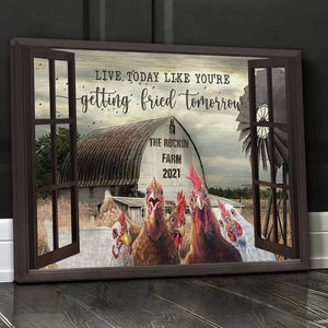 GeckoCustom Live Today Like You're Getting Fried Farmer Canvas, Farmer Gift, Ranch Decoration, HN590