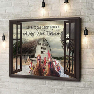 GeckoCustom Live Today Like You're Getting Fried Farmer Canvas, Farmer Gift, Ranch Decoration, HN590