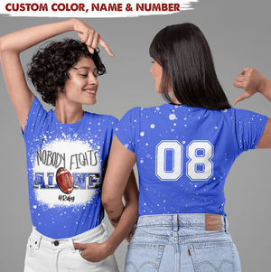 GeckoCustom Nobody Fight Alone Football Bleached Tshirt HN590