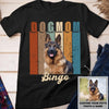 GeckoCustom Personalized Custom Photo T Shirt, Dog Lover Gift, Vintage Dog Mom Unisex T-Shirt / Black Color / S