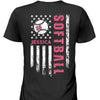 GeckoCustom Personalized Custom Softball Backside Shirts C524 Women Tee / Black Color / S